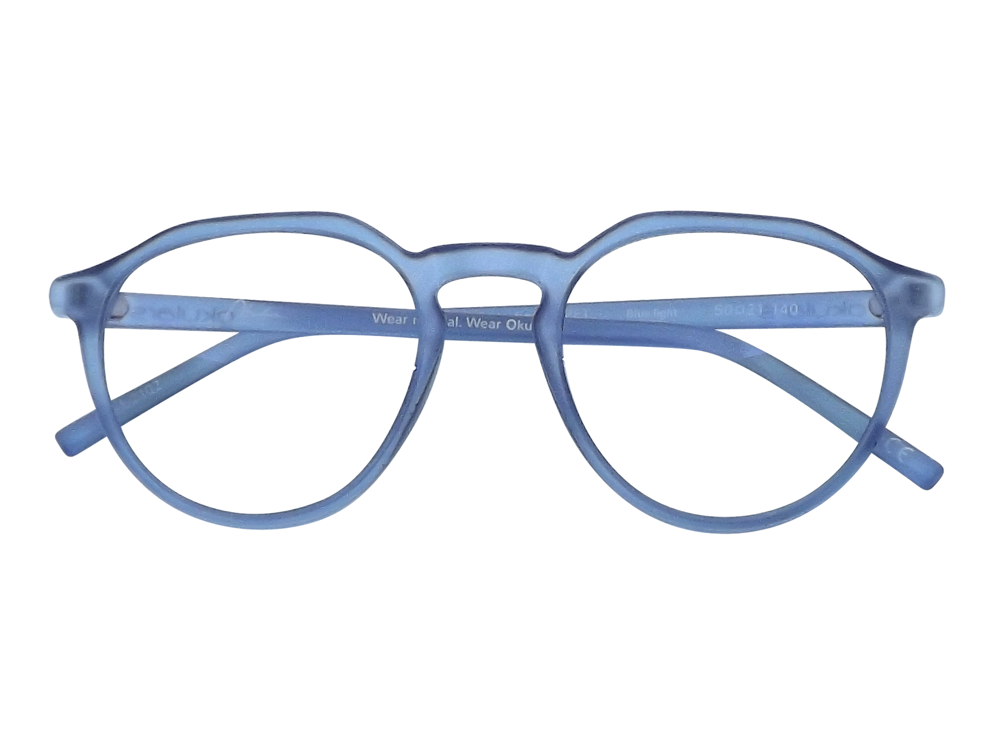 Okulars Eco Pacific Luce Blu - Ocean glasses made from recycled materials, featuring a matte finish and blue light protection.